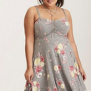Torrid Gray/Grey Floral Dress